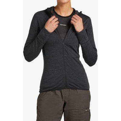 Icebreaker Merino 200 Realfleece Descender LS Zip Hoodie jet hthr/black/cb