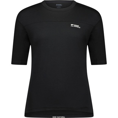Mons Royale Дамска фланелка с къс ръкав за колоездене Mons Royale Women's Diversion Merino Bike Jersey S/S Cycling jersey - Black (156-2458-0114)