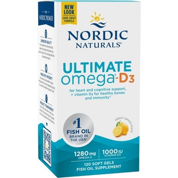Nordic Naturals Ultimate Omega-D3 1280 mg [120 Гел капсули] Лимон