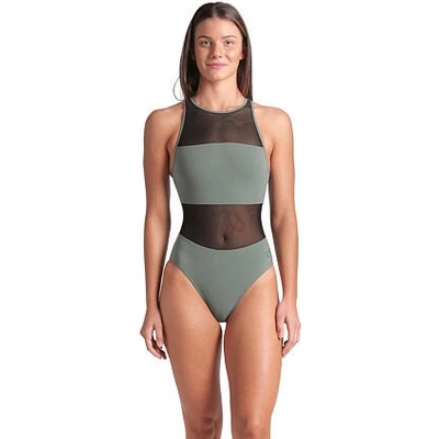 Arena Feel Women's Mesh Panels Vent Back Swimsuit