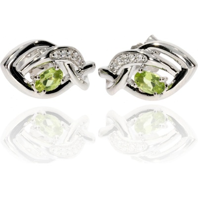 Zlatnictví Helios náušnice s olivínem B50249