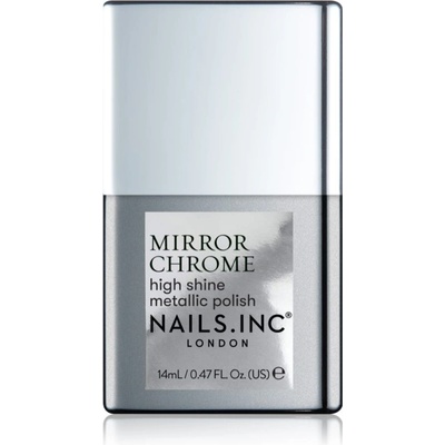 Nails Inc Mirror Chrome lak na nehty s vysokým leskem Silver Served 14 ml
