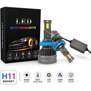  Комплект led крушки h8 / h9 / h11 - 12v-24v 60w 6500lm 6000k canbus без грешки