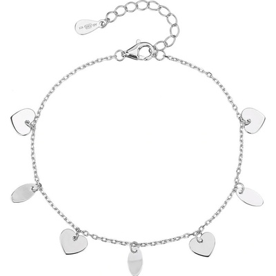 Bealio stříbrný náramek srdce a kapky 16+3 cm 03-12166-3459