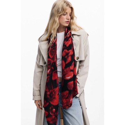 Desigual dámský šátek 25WAWA17 2000 FOU RED REVOLUTION