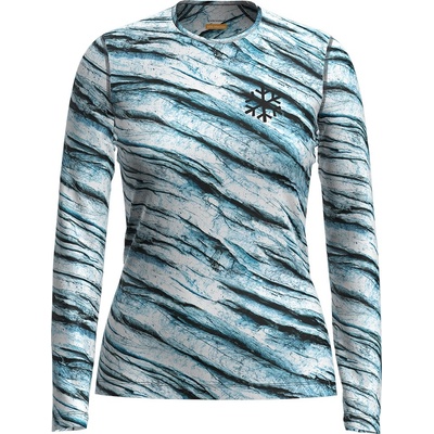 ICEBREAKER Wmns 200 Oasis LS Crewe POW AOP, Snow Aop
