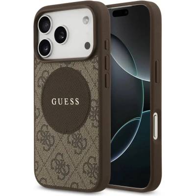 GUESS Калъф Guess 4G Circle Classic Logo MagSafe за iPhone 17 Pro - кафяв