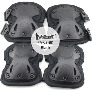 Chrániče kolen a loktů Wosport King Kong Rychloodepínací černé