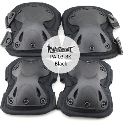 Chrániče kolen a loktů Wosport King Kong Rychloodepínací černé