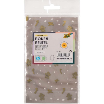 Folia Bringmann Sáčky z PP se zlatým vánočním potiskem, 10 ks - výběr velikosti Velikost: 115 x 190 mm