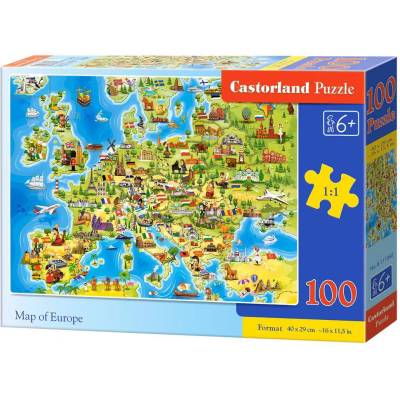 Castorland - Puzzle Map of Europe - 100 piese