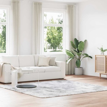 vidaXL Шаги килим с дълъг косъм, NAVARRA, сребристо сив, 240x240 см (4102892)