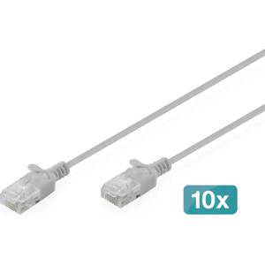 ASSMANN CAT6 U-UTP пач кабел 1 м, сив (опаковка от 10 броя) (DK-1618-010S-10)