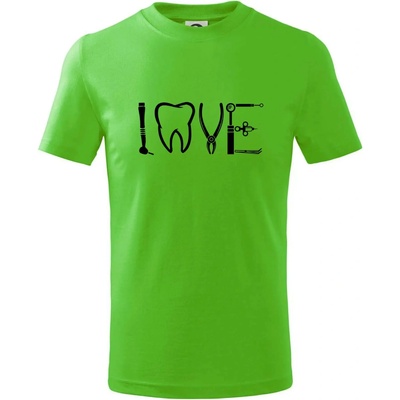 Love zubár tričko detské Apple Green