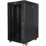 Lanberg Комуникационен шкаф Lanberg rack cabinet 19" free-standing 22U/800x1000 (flat pack) with mesh door lcd black v2 (FF01-8022-12BL)