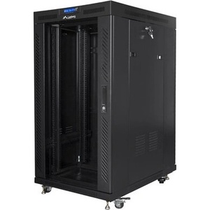 Lanberg Комуникационен шкаф Lanberg rack cabinet 19" free-standing 22U/800x1000 (flat pack) with mesh door lcd black v2 (FF01-8022-12BL)