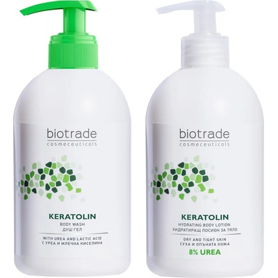 Biotrade Keratolin Body Комплект - Душ гел и Лосион за тяло, 8% урея, 2 x 400 ml