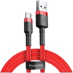 Baseus USB към Type-C кабел, QC3.0, 2A, 2m - Baseus Cafule (CATKLF-C09) - Червен
