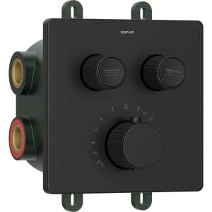 SAPHO Smart Select - Термостатичен смесител за душ за скрит монтаж, за 2 уреда, с тяло, матово черно RP042B (RP042B)