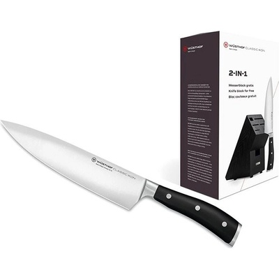 Wüsthof CLASSIC IKON Kuchyňský nůž 20 cm s blokem pro 5 nožů černý