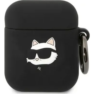 Karl Lagerfeld AirPods 1/2 черен силиконов калъф Choupette Head 3D (KLA2RUNCHK)