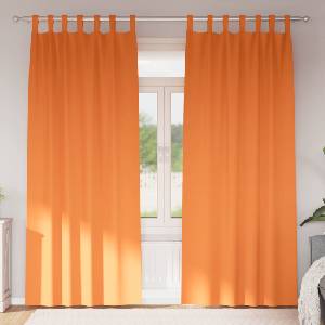 Pure Line Home Плътни завеси в цвят оранжев с текстилни гайки (уши), 2 бр. , 140 x 225 см