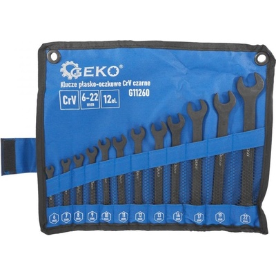 Geko klíče očkoploché 6-22mm -černé, sada 12ks G11260