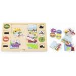 Vigan VIGA Wooden Puzzle Guess by the Shadow - Means of Transportation Jigsaw Puzzle 17 pcs