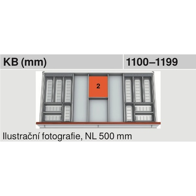 Příborník BLUM ORGA-LINE sada misek 450 mm 2x ZSI.450BI3N + ZSI.450FI2N (od 1100 mm)