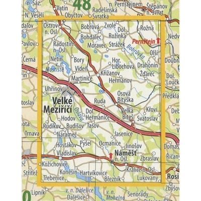 KČT 84 Velkomeziříčsko - nástěnná turistická mapa 60 x 90 cm Varianta: bez rámu v tubusu, Provedení: laminovaná mapa v lištách