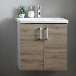 Kolpa San Комплект стенен шкаф и мивка KolpaSan Evelin, сив/дъбов MDF 80 см 573850 (573850)