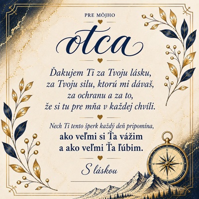 Glanzio kartička s venovaním – Pre môjho otca (M)– Kompas života 33323