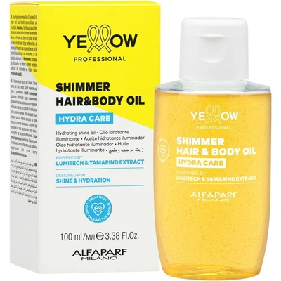 Ľahký rozjasňujúci hydratačný olej na vlasy a telo Yellow Professional Hydra Care Shimmer Hair a Body Oil - 100 ml