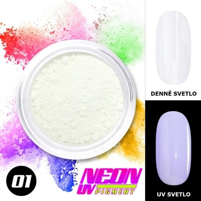 Allepaznokcie neónový pigment biely 01