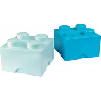 LEGO® Úložný box 2 kusy 24,7 x 24,8 x 18 cm světle modrá tmavě modrá
