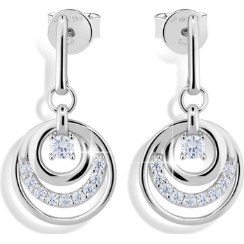 Modesi blyštivé strieborné náušnice so zirkónmi J230CZ-WN