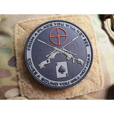 JACKETS TO GO Nášivka SNIPER DEATH SPADE plast velcro RANGER GREEN