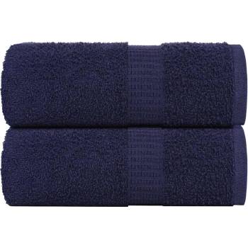 vidaXL Кърпи за гости FROGN 2 бр. тъмносини 30x50 см 360 г/м2 (136779)