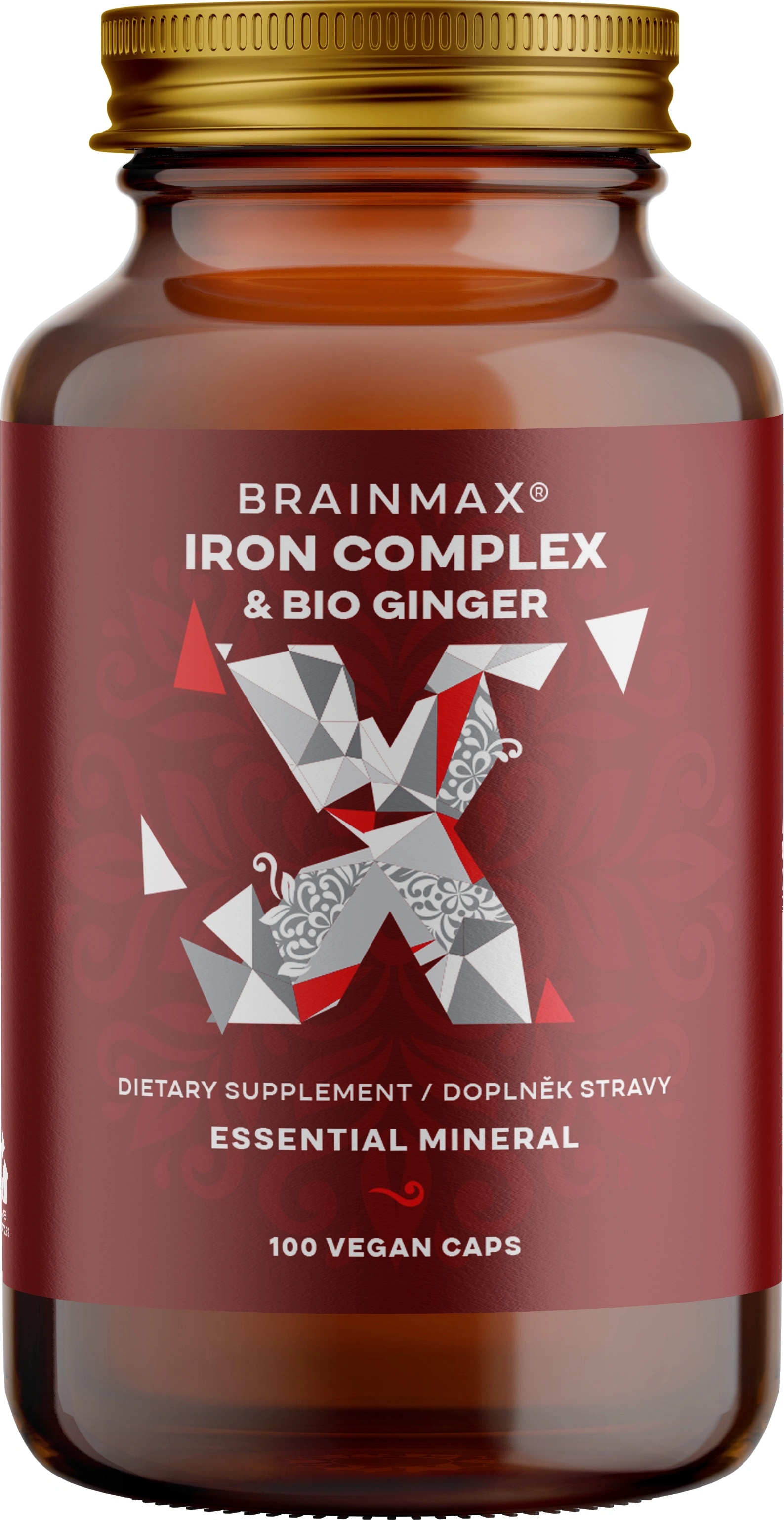 BrainMax Iron Complex, железен бисглицинат, 25 мг, 100 растителни капсули