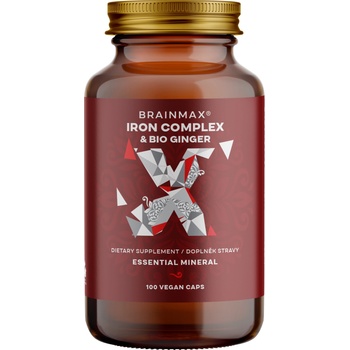 BrainMax Iron Complex, железен бисглицинат, 25 мг, 100 растителни капсули