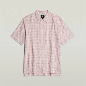 G-Star RAW Риза с къс ръкав G Star Resort Short Sleeve Shirt - Acid Red/Milk