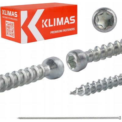 Konstrukční vruty do dřeva Klimas WKFC 6x260 mm, hlava válcová, 100 ks