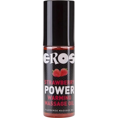 Eros Power Line Rozpáľujúci masážny olej Jahodový 100 ml