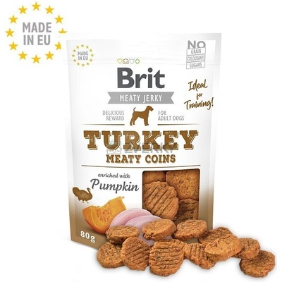 Brit maškrty Jerky Turkey Meaty Coins 200 g