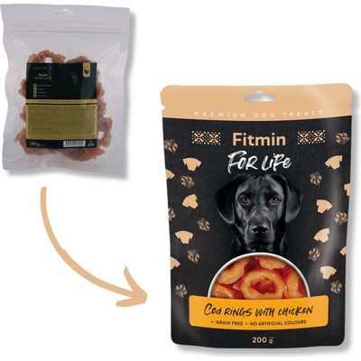 Fitmin For Life Rybie krúžky s kuraťom pochúťka pre psov 200 g