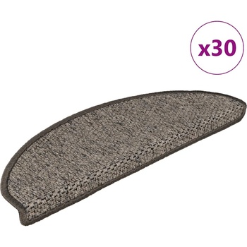 vidaXL Самозалепващи стелки за стълби сизал 30бр 65x21x4 см сиво-бежови (3365872)