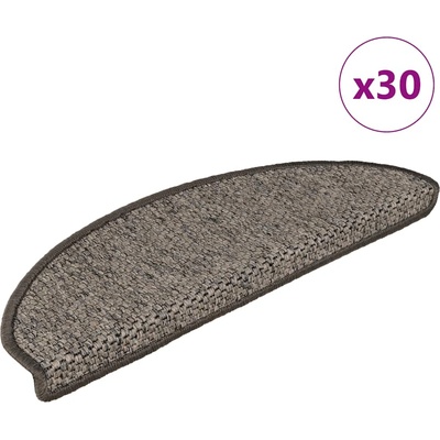 vidaXL Самозалепващи стелки за стълби сизал 30бр 65x21x4 см сиво-бежови (3365872)