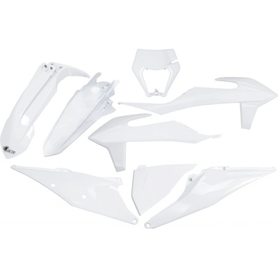 UFO sada plastov KTM EXC/EXC-F 125-500 20-23 s maskou na svetlo biela