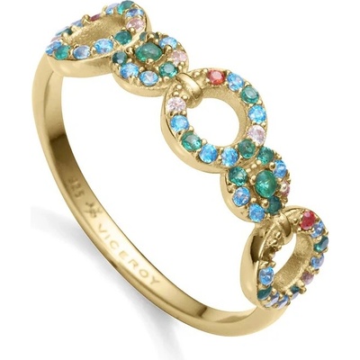 Viceroy Pozlacený prsten s barevnými zirkony Elegant 15120A010