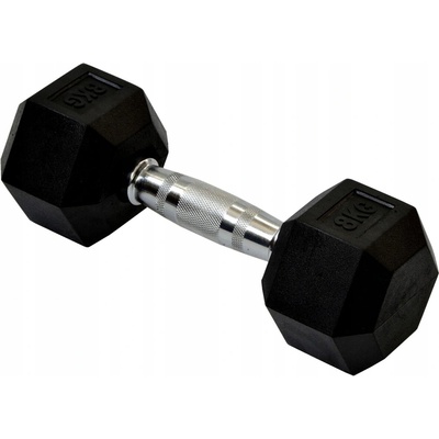 Enero Potažené pogumované činky s pevnou hmotností 1 x 8 kg